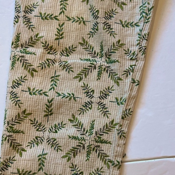 Anthropologie Cartonnier Charlie trouser pants size 4 fern print Tan Green - Picture 8 of 13